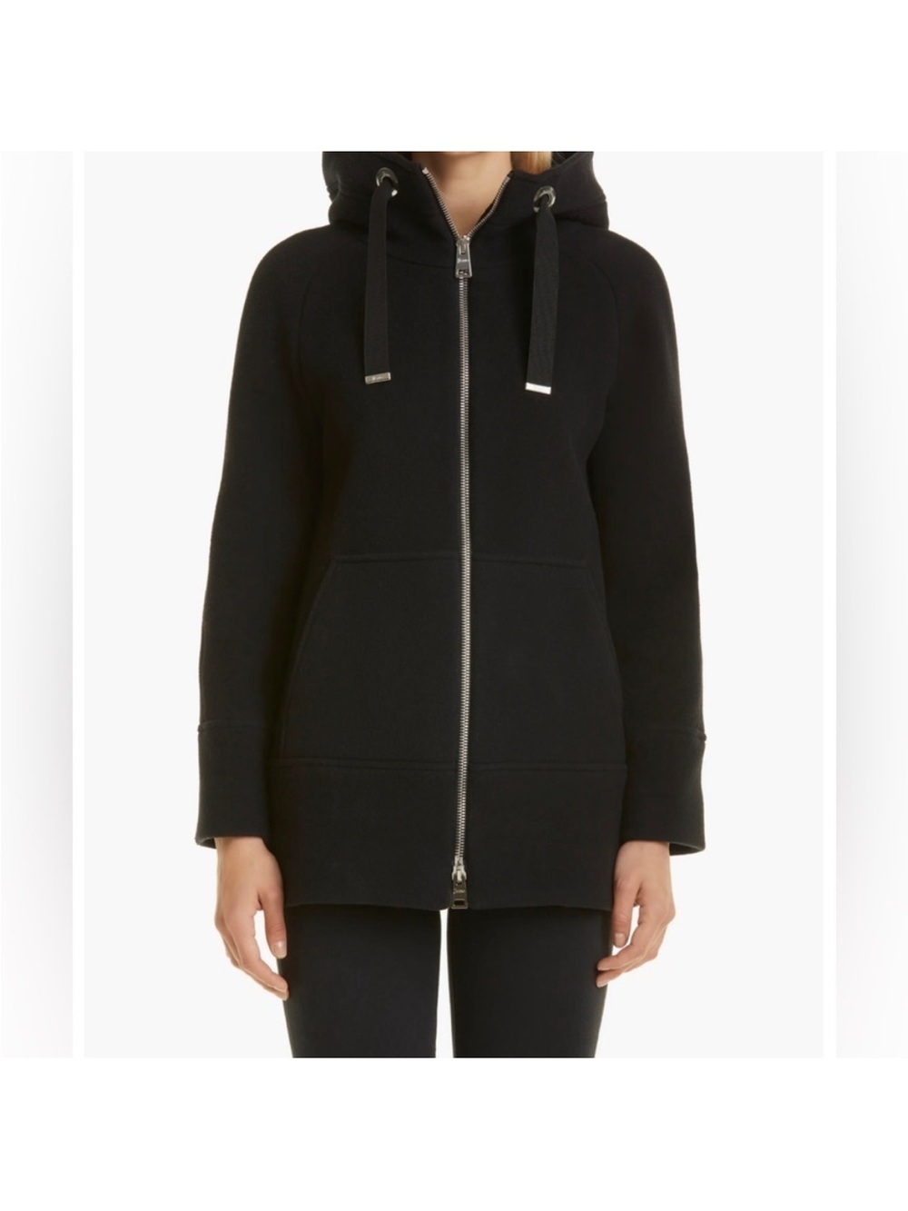 Herno Hooded Wool Blend Jacket Black size 2